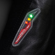 4SR suit forearm airbag-ready LED indicator panel showing system status lights