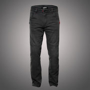 4SR GTS Black motorcycle jeans front view highlighting minimalist look and ergonomic cut