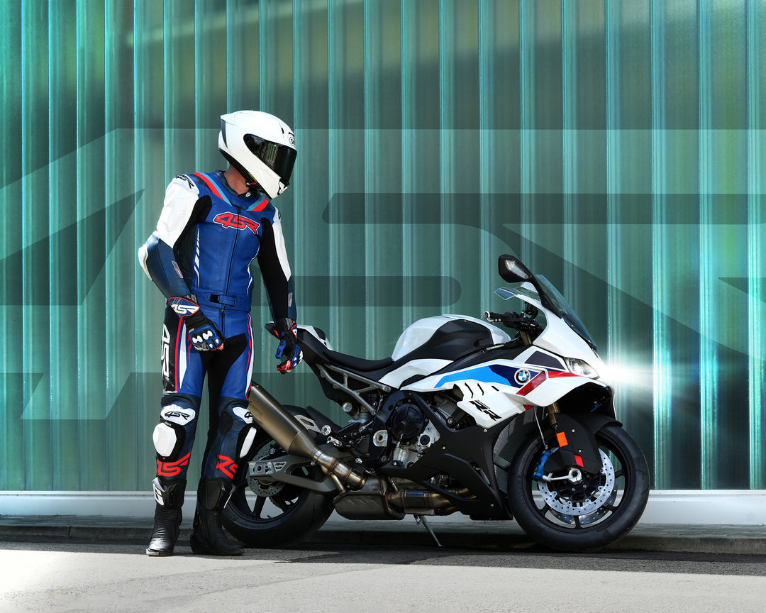 RR Blue AR 2pc Leather Suit | Airbag Ready® | 4SR Australia – 4SR