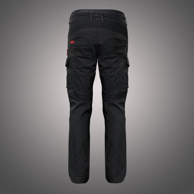 Full back view of 4SR Tourismo Black jeans with lumbar stretch and dual pockets