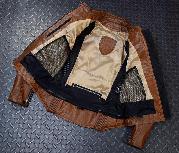 4SR Scrambler Lady Cognac - Premium Leather Biker Jacket for Women
