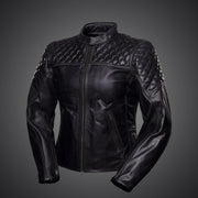 4SR Scrambler Lady Petroleum - Stylish Leather Motorcycle Jacket