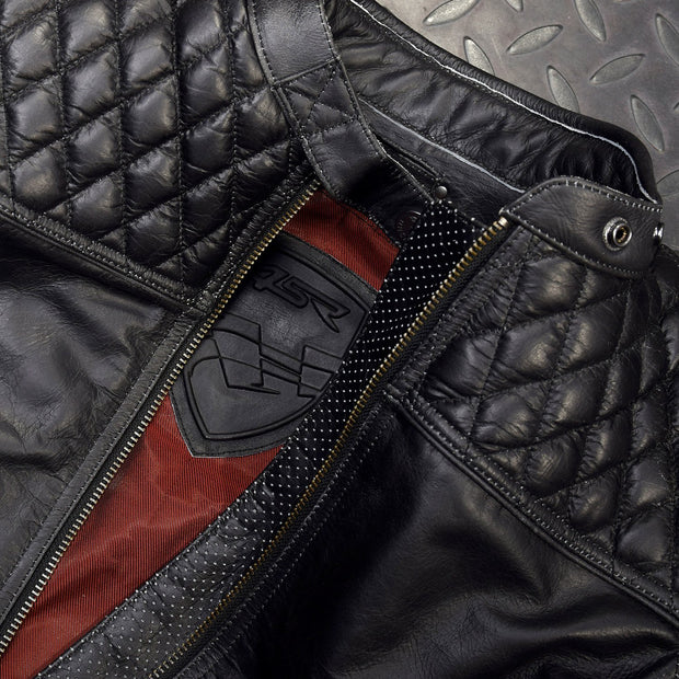 4SR Scrambler Lady Petroleum - Stylish Leather Motorcycle Jacket