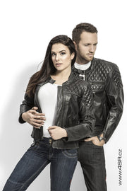 4SR Scrambler Lady Petroleum - Stylish Leather Motorcycle Jacket