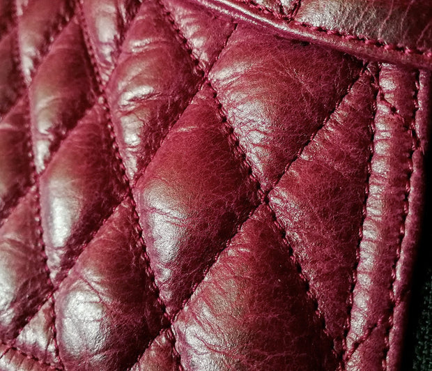 4SR Scrambler Lady Wine Leather Motorcycle Jacket
