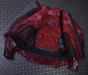 4SR Scrambler Lady Wine Leather Motorcycle Jacket