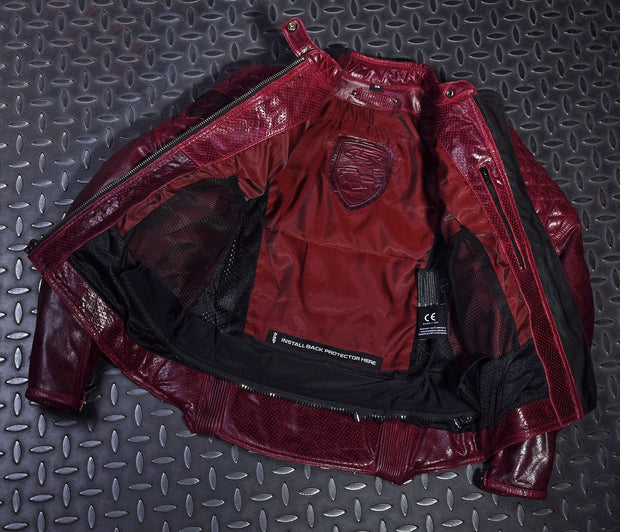 4SR Scrambler Lady Wine Leather Motorcycle Jacket