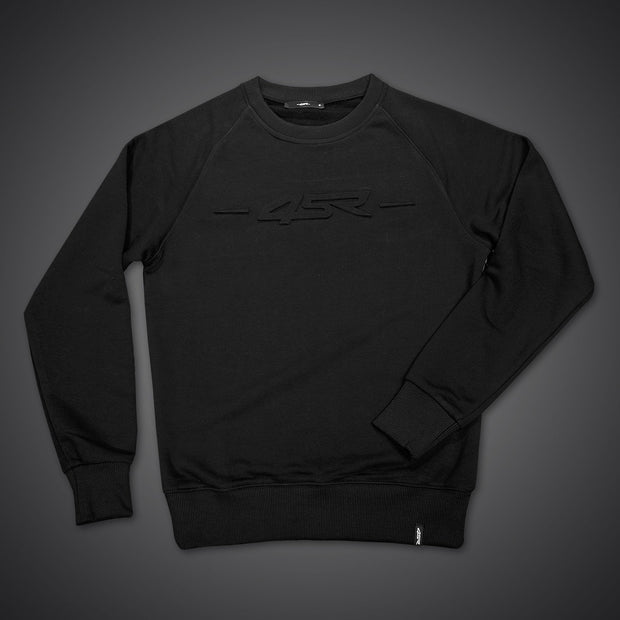 4SR Men's Sweatshirt with 3D Logo Embroidery - Black
