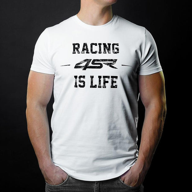Men’s T-Shirt Life White – 4SR Casual Short Sleeve Shirt