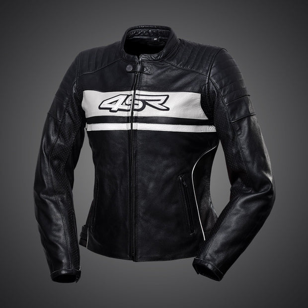 Roadster Lady - Pearl White Motorcycle Jacket