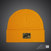 4SR Honey Yellow Beanie with Rubber Logo Patch – Winter Cap for Men & Women